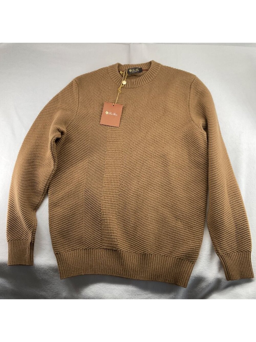 NWT Loro Piana brown women men Cashmere jumper sweater crew neck bust 40in SZ50